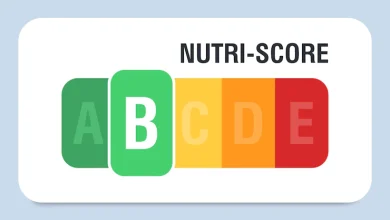 Vector puntuación nutri para diseño de embalaje puntuación b etiqueta de icono de logotipo